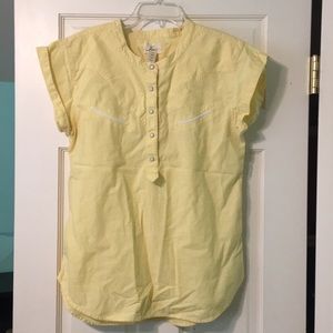 Levis yellow half button down short sleeve top!